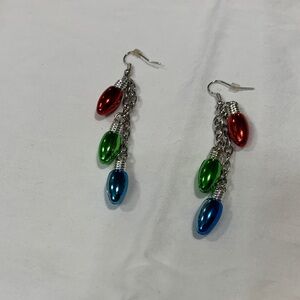 Christmas Lightbulb Colorful Chain Earrings